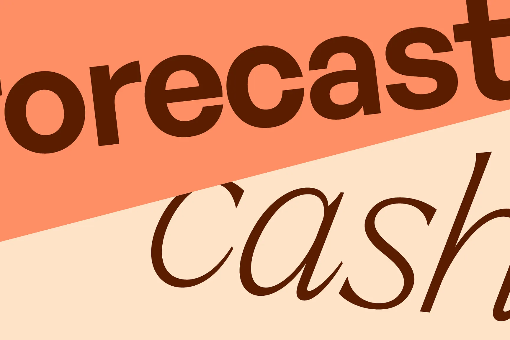 Een afbeelding met daarop de tekst: Forecast cash.